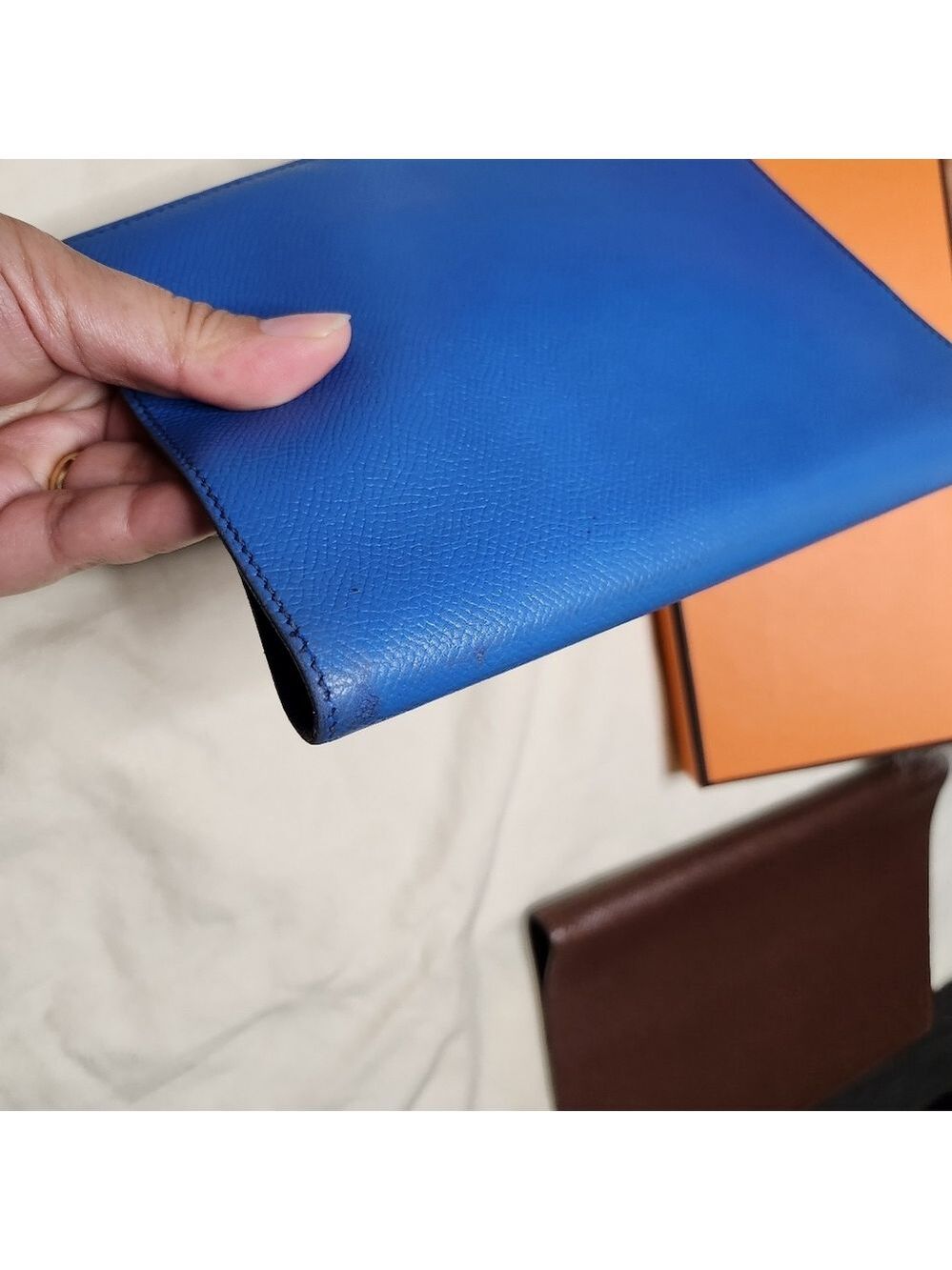 HERMES Agenda(BiG) PM Day Planner Notebook Cover Leather Blue - Picture 9 of 16